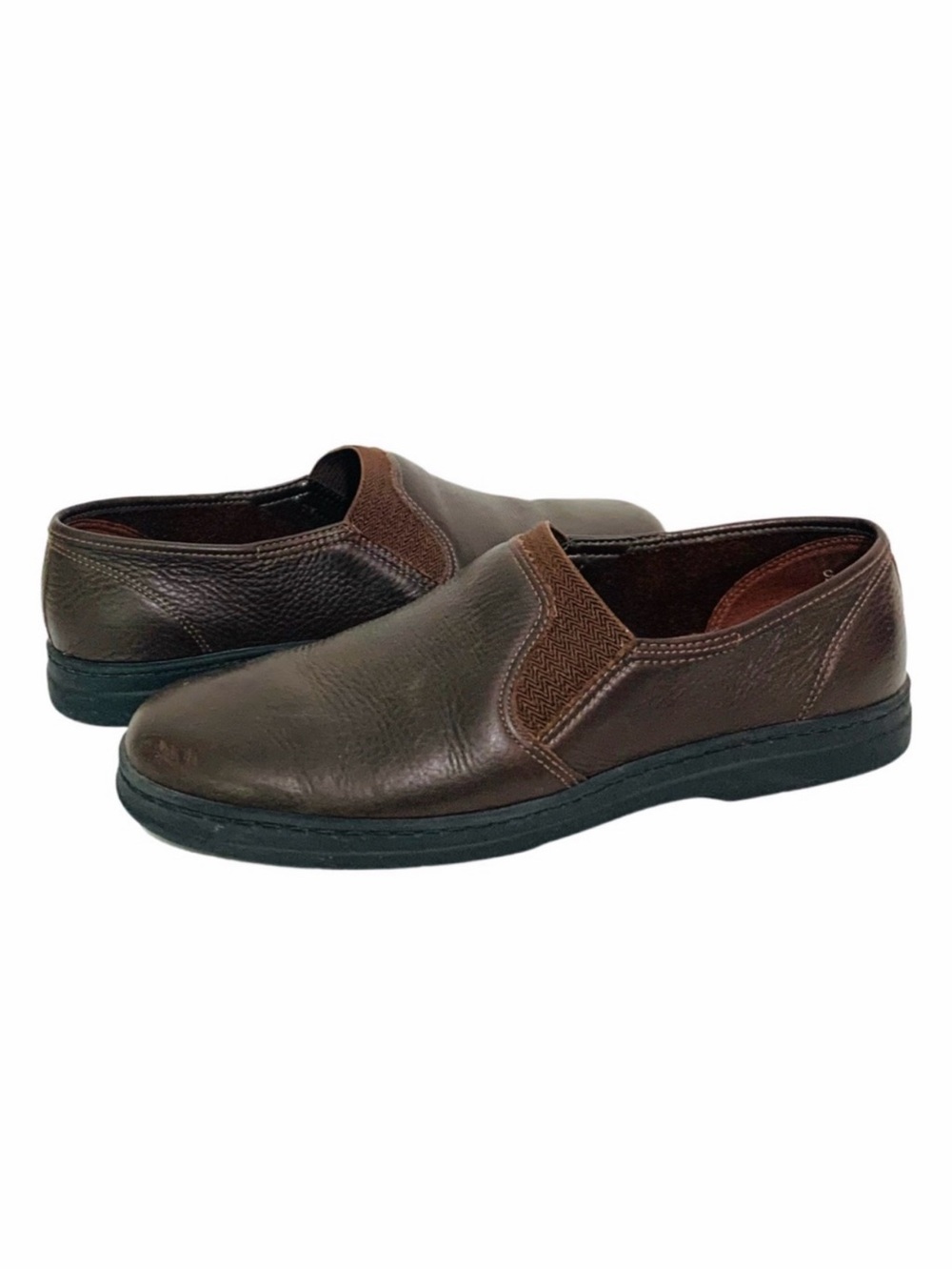 Azaleia Women’s Leather Flats Slip On Brown Casual Size 9 Comfort